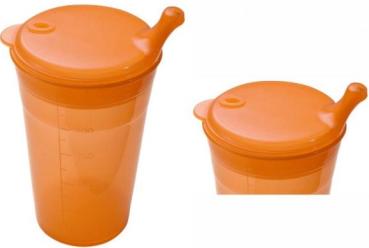 Trinkbecherset kurz für Tee und Brei, orange